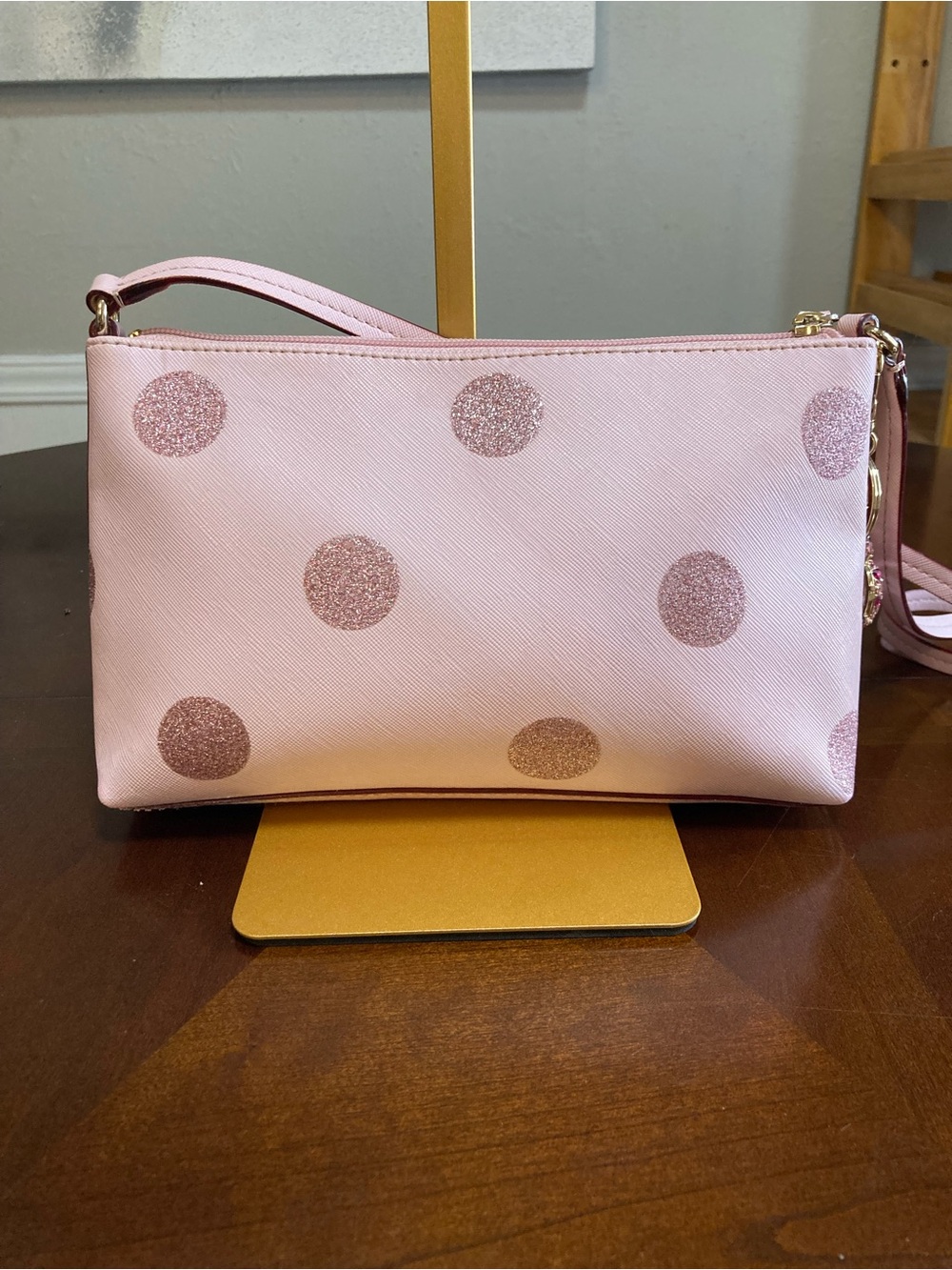 Kate Spade Haven Lane Ramey Retired Blush Pink Polka Dot Crossbody Ladybug Charm - Picture 6 of 14